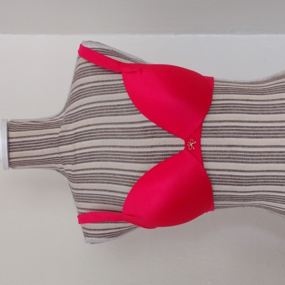 Victoria's Secret Neon Satin Push Up Plunge Bra Size 32D